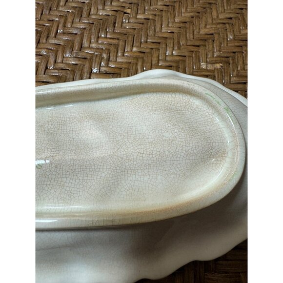 Leaf-Shaped Grimwades Royal Winton Ivory England Ceramic Dish - Picture 6 of 8